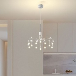 Luminária pendente nórdica criativa natural branca, 14 luzes