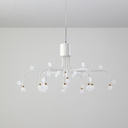 Luminária pendente nórdica criativa natural branca, 14 luzes