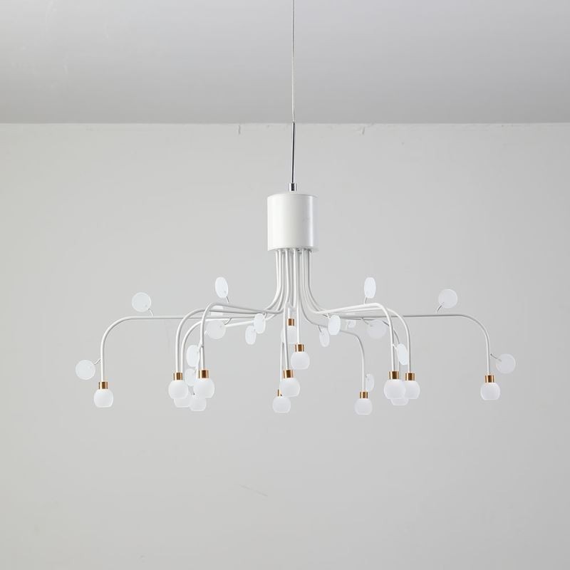 Luminária pendente nórdica criativa natural branca, 14 luzes