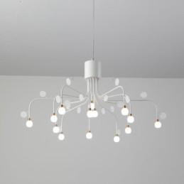Luminária pendente nórdica criativa natural branca, 14 luzes