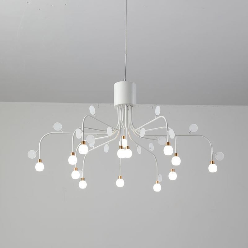 Luminária pendente nórdica criativa natural branca, 14 luzes