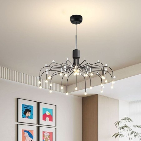 Luminária pendente nórdica criativa natural branca para teto 30 luzes Luminária pendente nórdica criativa natural branca para teto 30 luzes