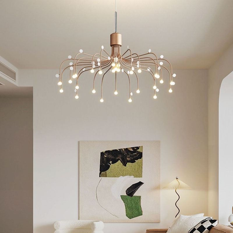 Luminária pendente nórdica criativa natural branca para teto 30 luzes