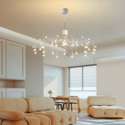 Luminária pendente nórdica criativa natural branca para teto 30 luzes