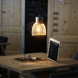 Luminária pendente preta em grade de cimento, luminária de teto retrô country