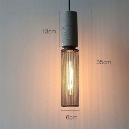 Luminária pendente preta em grade de cimento, luminária de teto retrô country
