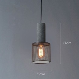 Luminária pendente preta em grade de cimento, luminária de teto retrô country