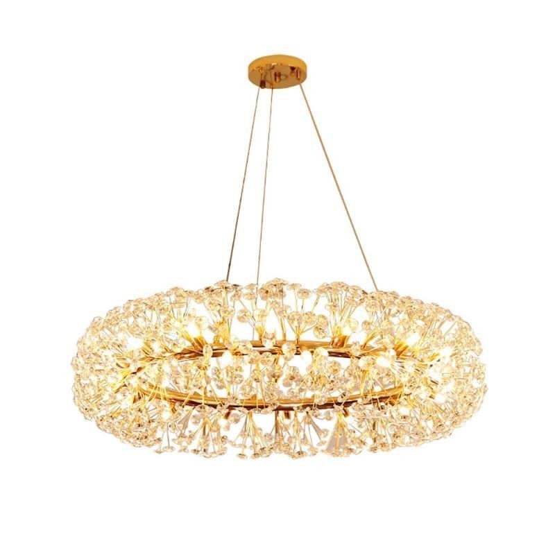 Luminária pendente moderna minimalista em ferro forjado circular com flor de sol