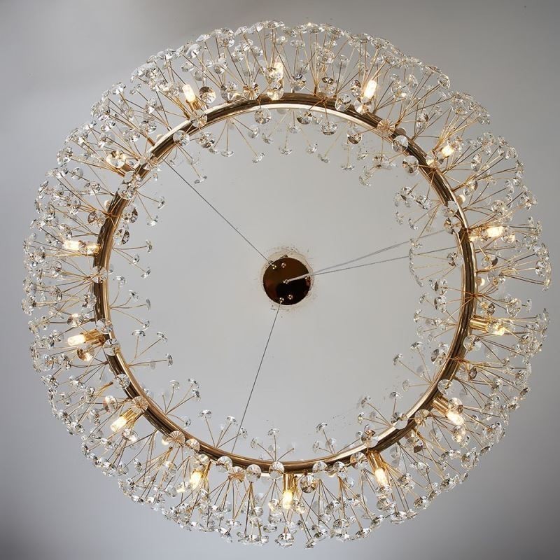 Luminária pendente moderna minimalista em ferro forjado circular com flor de sol