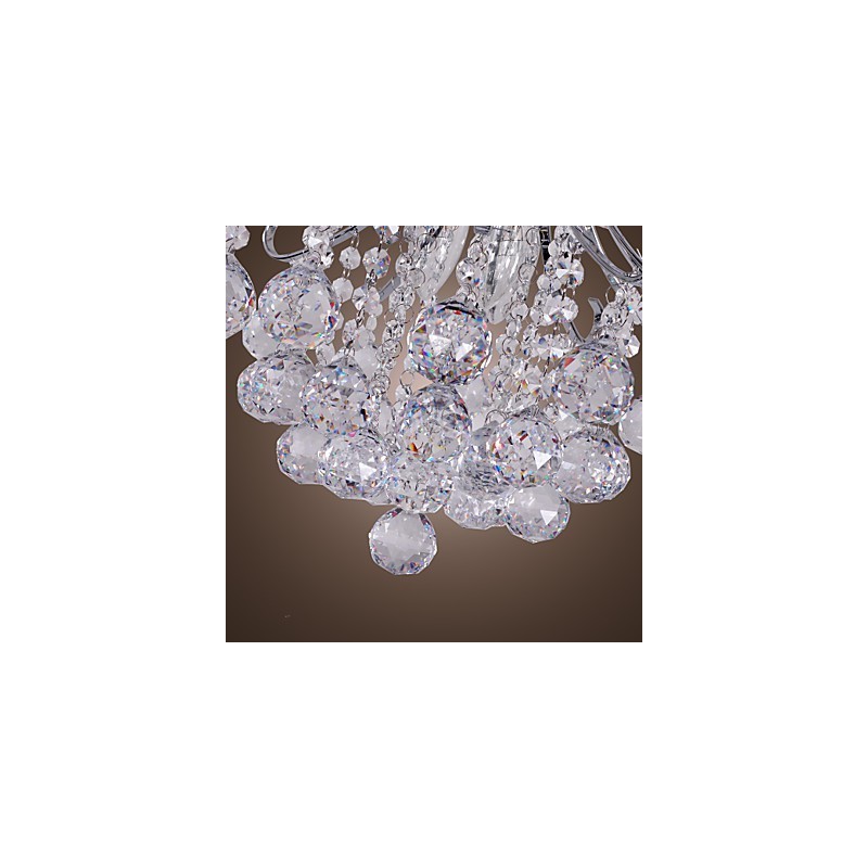 Lustre de cristal moderno contemporâneo estilo mini metal galvanizado montagem embutida