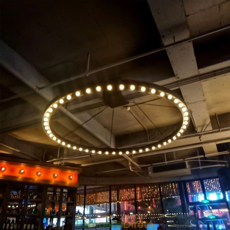 Luminária pendente americana retrô em ferro forjado decoração de teto