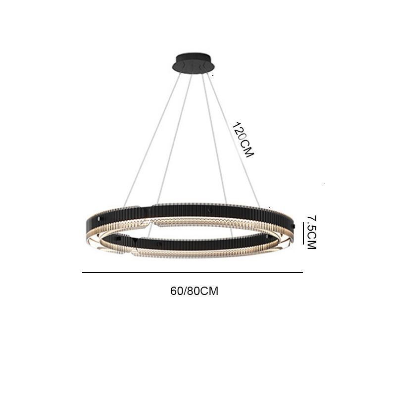 Pendente circular 60 80 cm Luz de teto de vidro com regulagem contínua e controle remoto
