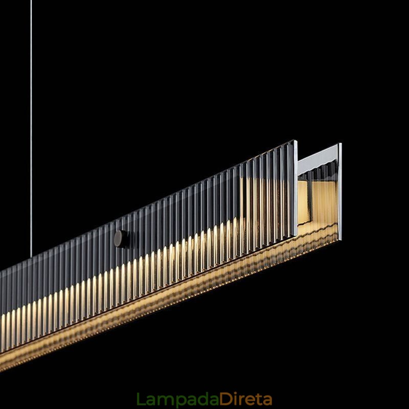 Luminária pendente 100 cm de vidro, luz de teto, regulável, com controle remoto