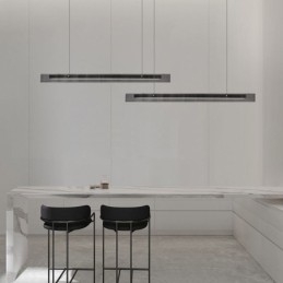 Luminária pendente 100 cm de vidro, luz de teto, regulável, com controle remoto