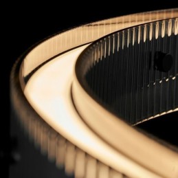 Luminária pendente de vidro 60 80 cm, luz de teto circular, regulável e com controle remoto