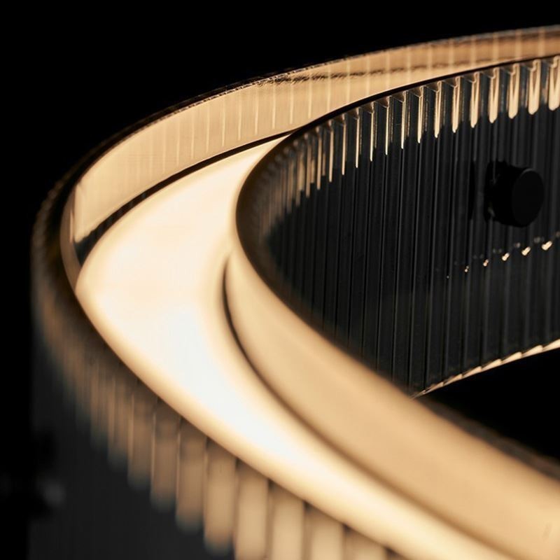Luminária pendente de vidro 60 80 cm, luz de teto circular, regulável e com controle remoto