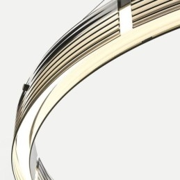 Pendente de luz 60 80 cm Círculo Vidro Teto Lâmpadas Tricromáticas Escurecimento