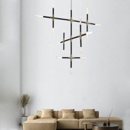 Luminária pendente Splicing Branco quente Luz de teto criativa DIY Lâmpada de combinação