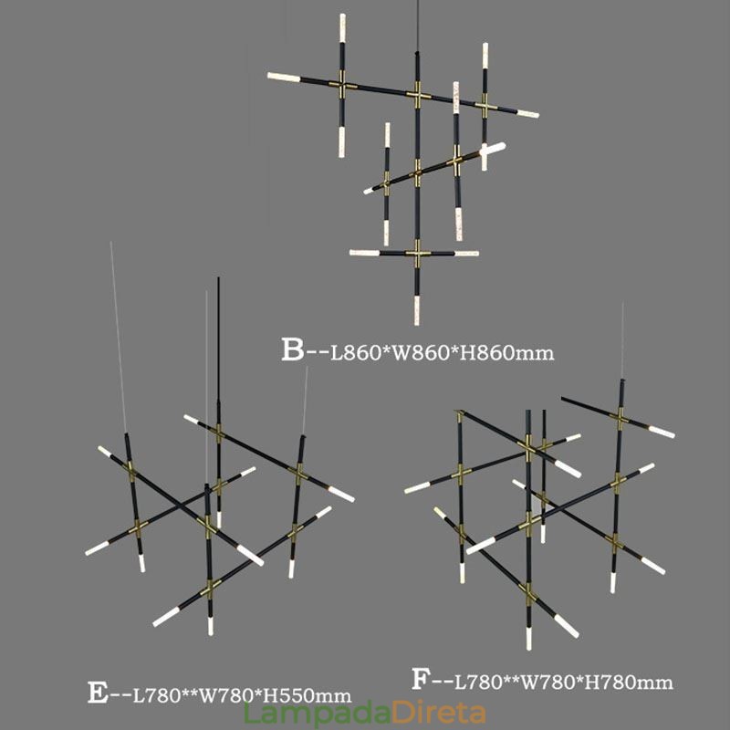 Luminária pendente Splicing Branco quente Luz de teto criativa DIY Lâmpada de combinação