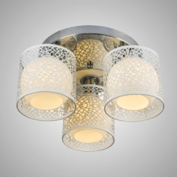 Três luzes de teto de vidro Dome Light Montagem embutida