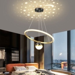 Luminária pendente moderna simples de ferro forjado silicone anel único luz de teto