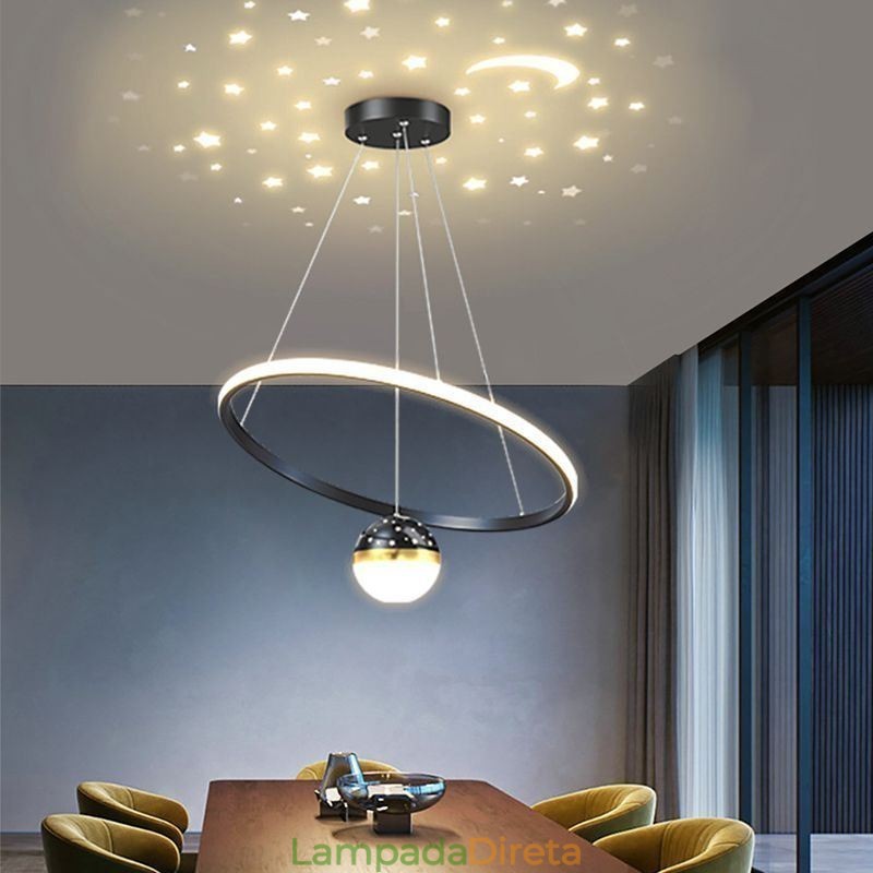 Luminária pendente moderna simples de ferro forjado silicone anel único luz de teto