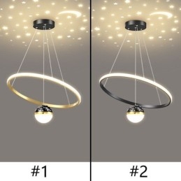 Luminária pendente moderna simples de ferro forjado silicone anel único luz de teto