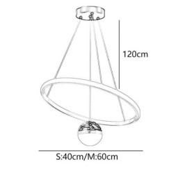 Luminária pendente moderna simples de ferro forjado silicone anel único luz de teto