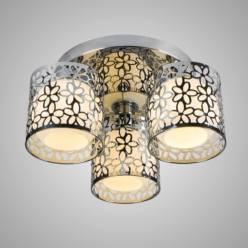 Três luzes de teto de vidro Dome Light Montagem embutida