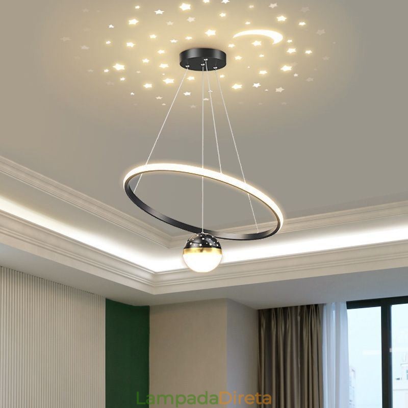 Luminária pendente moderna simples de ferro forjado silicone anel único luz de teto