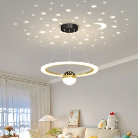 Luminária pendente minimalista em ferro forjado, luminária de teto em forma de estrela e acrílico Luminária pendente minimalista em ferro forjado, luminária de teto em forma de estrela e acrílico