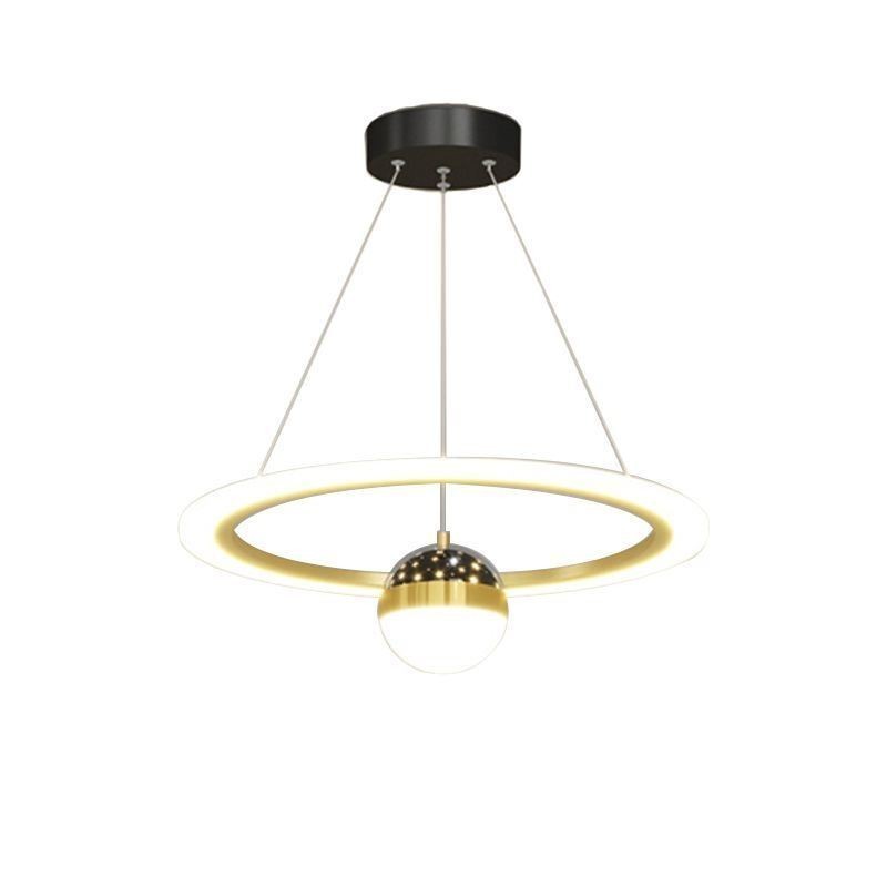 Luminária pendente minimalista em ferro forjado, luminária de teto em forma de estrela e acrílico