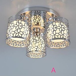 Três luzes de teto de vidro Dome Light Montagem embutida