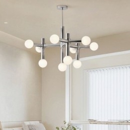 Luminária pendente simples em ferro forjado com moléculas de feijão mágico