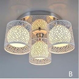 Três luzes de teto de vidro Dome Light Montagem embutida
