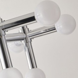 Luminária pendente simples em ferro forjado com moléculas de feijão mágico