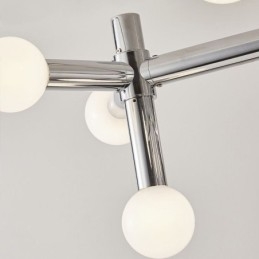 Luminária pendente simples em ferro forjado com moléculas de feijão mágico