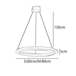 Luminária pendente de ferro forjado, anel de acrílico, luz de teto de círculo único