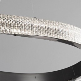 Luminária pendente de ferro forjado, anel de acrílico, luz de teto de círculo único