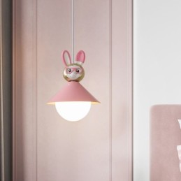 Luminária pendente moderna minimalista G9 ferro forjado coelho bezerro resina teto luz