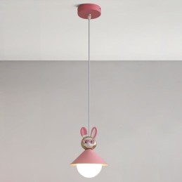 Luminária pendente moderna minimalista G9 ferro forjado coelho bezerro resina teto luz