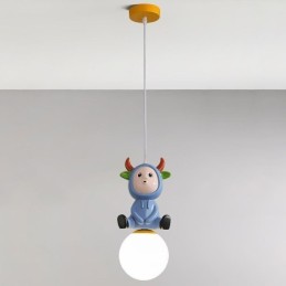 Luminária pendente moderna minimalista G9 ferro forjado coelho bezerro resina teto luz