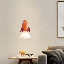 Luminária pendente minimalista em ferro forjado Moon Landing, pequena luminária de teto