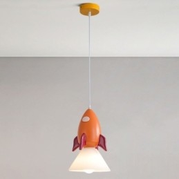 Luminária pendente minimalista em ferro forjado Moon Landing, pequena luminária de teto