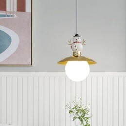 Luminária pendente moderna simples G9 ferro forjado resina boneco de neve luz de teto