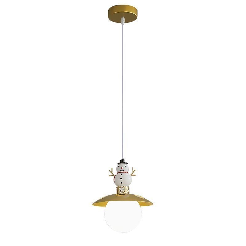 Luminária pendente moderna simples G9 ferro forjado resina boneco de neve luz de teto