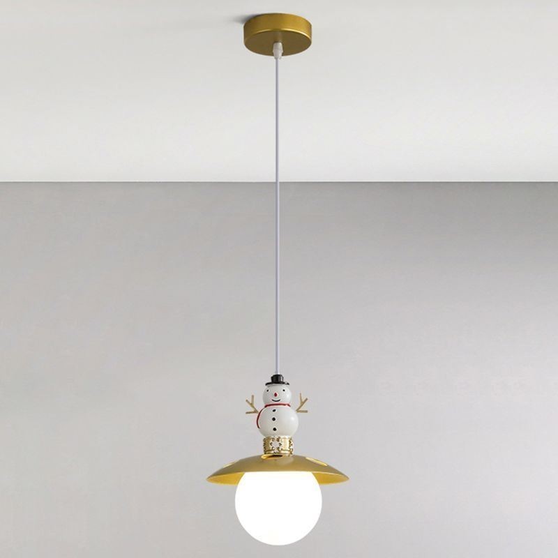 Luminária pendente moderna simples G9 ferro forjado resina boneco de neve luz de teto