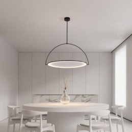 Luminária pendente nórdica criativa em ferro forjado com anel de teto