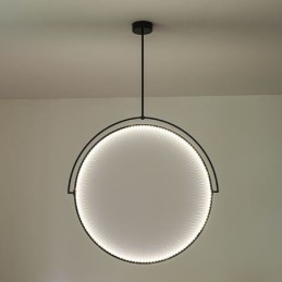 Luminária pendente nórdica criativa em ferro forjado com anel de teto