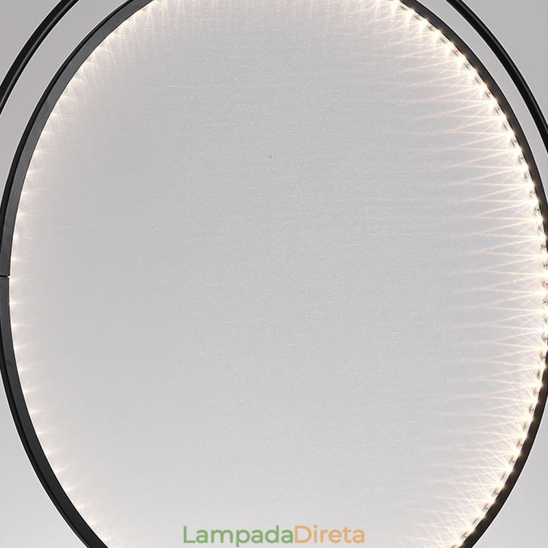 Luminária pendente nórdica criativa em ferro forjado com anel de teto
